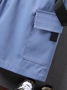 男孩翻蓋口袋工裝短褲