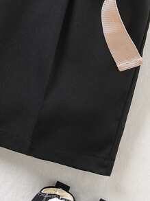 Boys Slant Pocket Straight Leg Shorts - Black - View 3