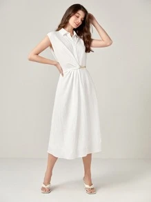 BizChic 前扭結襯衫洋裝工作服