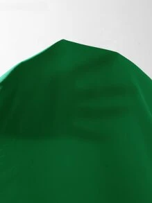 SHEIN VCAY 後鎖孔褶邊彈性腰帶連身短褲 - 綠色 - 查看 3