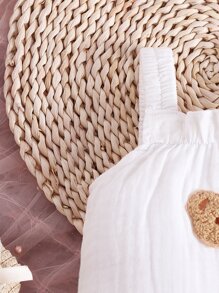 Baby Bear Patched Overall Jumpsuit - White - View 4