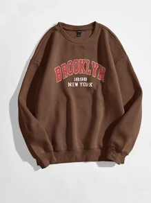 Chiquease 大碼字母圖案加絨內裏運動衫