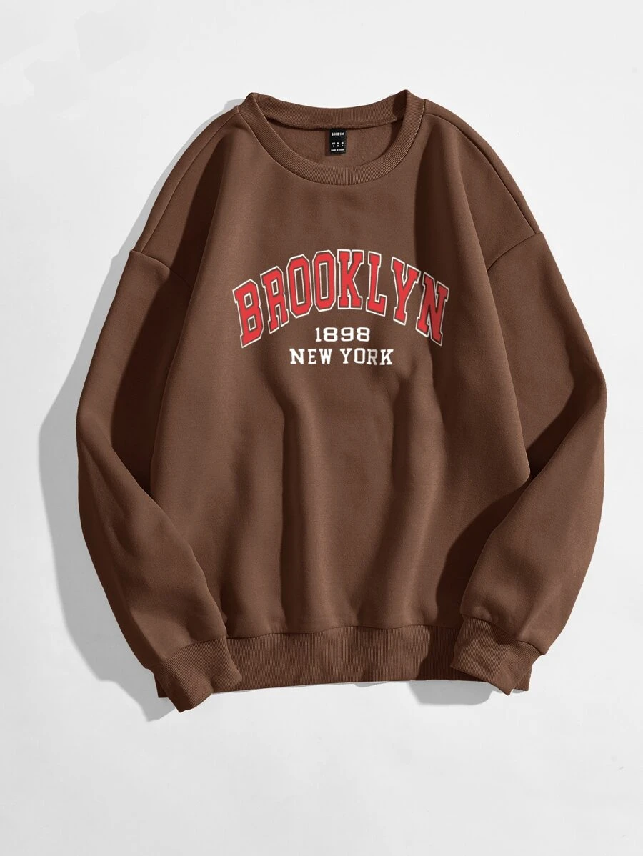 Chiquease 大碼字母圖案加絨內裏運動衫