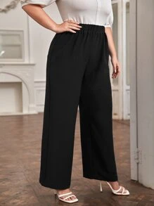 SHEIN LUNE Pantalones de pierna ancha unicolor