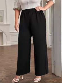 SHEIN LUNE Pantalones de pierna ancha unicolor