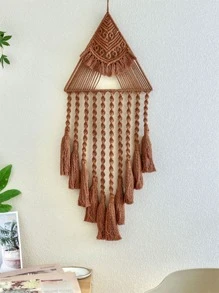 1 pieza Borla colgante de pared triángulo - Café integral - Ver 1