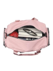 Bolsa de entrenamiento con estampado de letra impermeable - Rosa - Ver 4