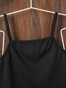 SHEIN 女孩青果領腰帶外套馬甲和短褲和吊帶上衣 - 彩色 - 查看 4