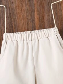 SHEIN 女孩青果領腰帶外套馬甲和短褲和吊帶上衣 - 彩色 - 查看 5