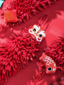 1 pieza Toallita carácter chino al azar - Rojo - Ver 3