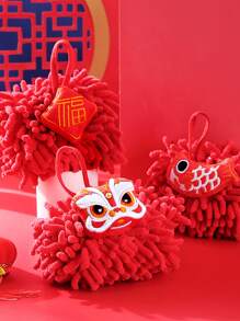 1 pieza Toallita carácter chino al azar - Rojo - Ver 4