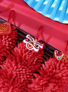 1 pieza Toallita carácter chino al azar - Rojo - Ver 5