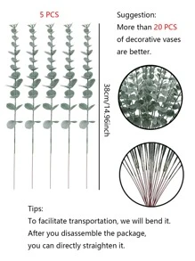 5pcs Artificial Eucalyptus Stem For Wedding Home Decoration - Multicolor - View 2