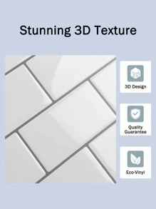 3D Gel Resin Plain Brick Pattern Wall Sticker Giấy dán tường Thích hợp để trang trí tường nhà - Nhiều màu - Xem 4