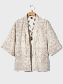 GENTILAND 男士几何印花和服和短裤（不含 T 恤）、和服、度假、我爱我的男朋友、色彩鲜艳、男朋友礼物、波西米亚风 - 彩色 - 查看 4