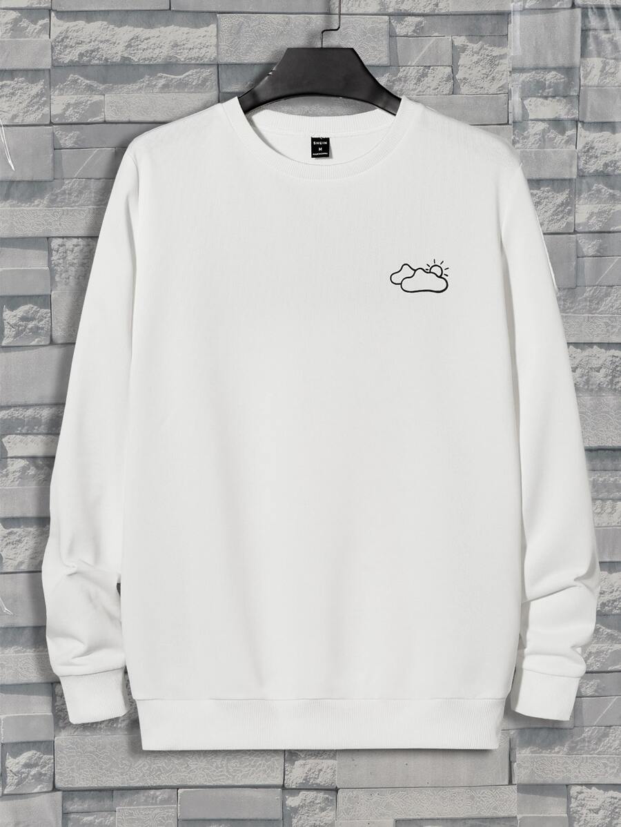 Manfinity Men Cartoon Graphic Sweatshirt - White - View 1
