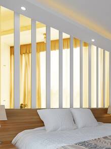 12 piezas Pegatinas de espejo de pared con patrón de remolino, autoadhesivas y removibles, estilo lujoso DIY, 3 colores: dorado, plateado y negro, para decoración de pared moderna, decoración de habitación, espejo de pared, decoración del hogar, decoración del baño, decoración de la sala de estar - Dorado - Ver 4