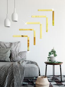 10pcs Plain Mirror Wall Sticker - Gold - View 4