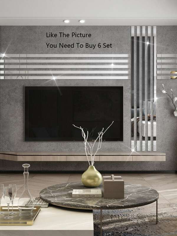 10pcs Acrylic Mirror Decor Wall Stickers SHEIN USA