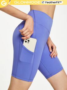 GLOWMODE Shorts De Biker De Bolsillo De 8" De Altura Con Tecnología Featherfit™ - Azul Bígaro - Ver 1