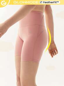 GLOWMODE 6" Shorts De Ciclista De Cintura Alta Featherfit™ - Rosa - Ver 2