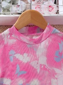 Girls Cami Top & Butterfly Print Tee & Joggers - Multicolor - View 3