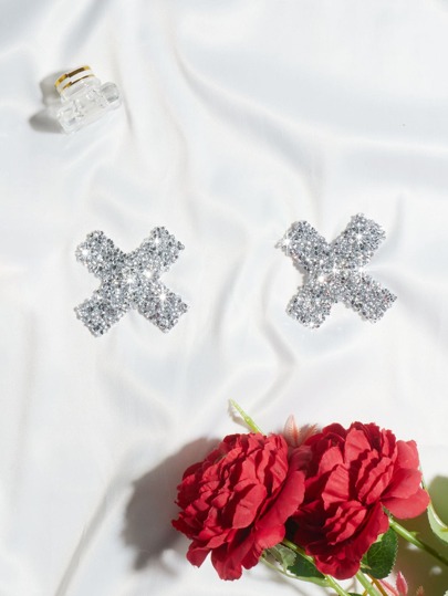 1 par de pezoneras con rhinestones, para rave