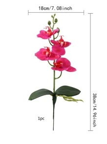 1 件/5 件人造优雅 3D 印花蝴蝶兰花家居装饰逼真假花，永不变形，可清洗，适用于婚礼、展厅装饰 - 彩色 - 查看 2
