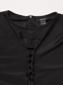 Hauture 階梯剪裁連體跳躍套裝 - 黑色 - 查看 6