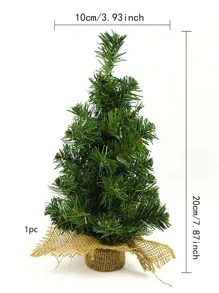 1入組人造植物熱帶綠色聖誕樹，裝飾有 5入組柔軟紅色鈴鐺、多色蝴蝶結、1入組五角星鈴鐺 - 彩色 - 查看 2