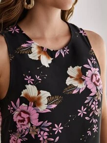 SHEIN Clasi 無袖印花洋裝 - 彩色 - 查看 3