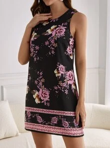 SHEIN Clasi 無袖印花洋裝 - 彩色 - 查看 4