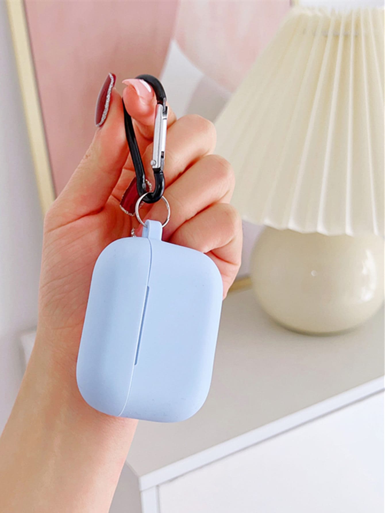 1 x Vỏ silicon Tương thích với AirPods - Màu xanh nhạt - Xem 1