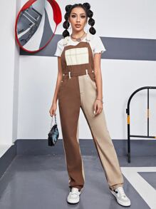 Two Tone Denim Dungarees Without Tee - Multicolor - View 1