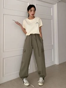 FRIFUL Impresión De Mariposa Y Lema - Amarillo - Ver 3