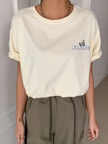 FRIFUL Impresión De Mariposa Y Lema - Amarillo - Ver 7