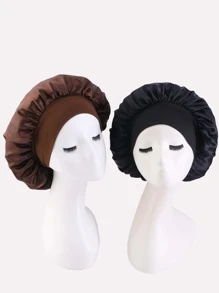 Gorro de pelo elástico alto de ala ancha para mujer, 2 piezas, para uso diario - Multicolor - Ver 2