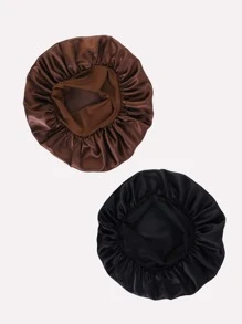 Gorro de pelo elástico alto de ala ancha para mujer, 2 piezas, para uso diario - Multicolor - Ver 4