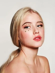 1 pieza Pegatinas de gemas de cristal 3D de tamaños múltiples, decoraciones faciales para disfraz de fiesta de baile, maquillaje y accesorios del estilo Y2K