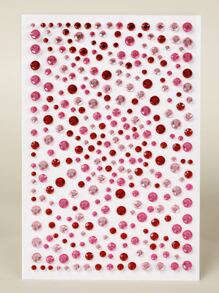 1大張銀白粉色彩色多面立體模擬寶石貼紙,適用於y2k音樂節彩妝派對眼部和面部裝飾 - 彩色 - 查看 4