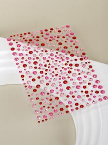 1大張銀白粉色彩色多面立體模擬寶石貼紙,適用於y2k音樂節彩妝派對眼部和面部裝飾 - 彩色 - 查看 6