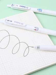 6 piezas Pluma de gel con estampado de dibujos animados al azar - Multicolor - Ver 2