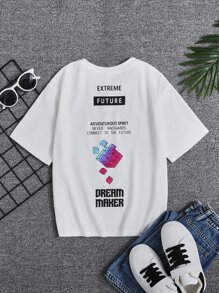 SHEIN Boys Slogan Graphic Tee - White - View 1