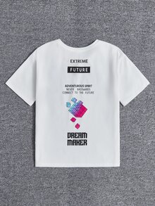 SHEIN Boys Slogan Graphic Tee - White - View 2