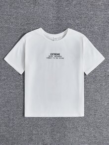 SHEIN Boys Slogan Graphic Tee - White - View 3