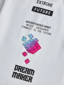 SHEIN Boys Slogan Graphic Tee - White - View 4