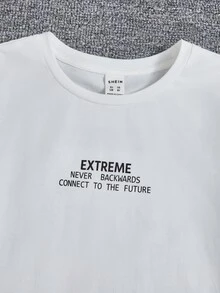 SHEIN Boys Slogan Graphic Tee - White - View 5