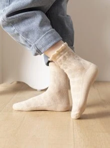 5 pares Calcetines de tripulación unicolor - Multicolor - Ver 4