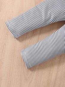 Baby Striped Print Trousers - Black and White - View 3