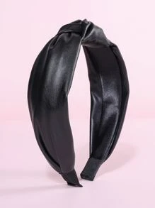 1入時尚頂部結pu皮革髮箍,簡約通用的髮飾,適用於日常使用